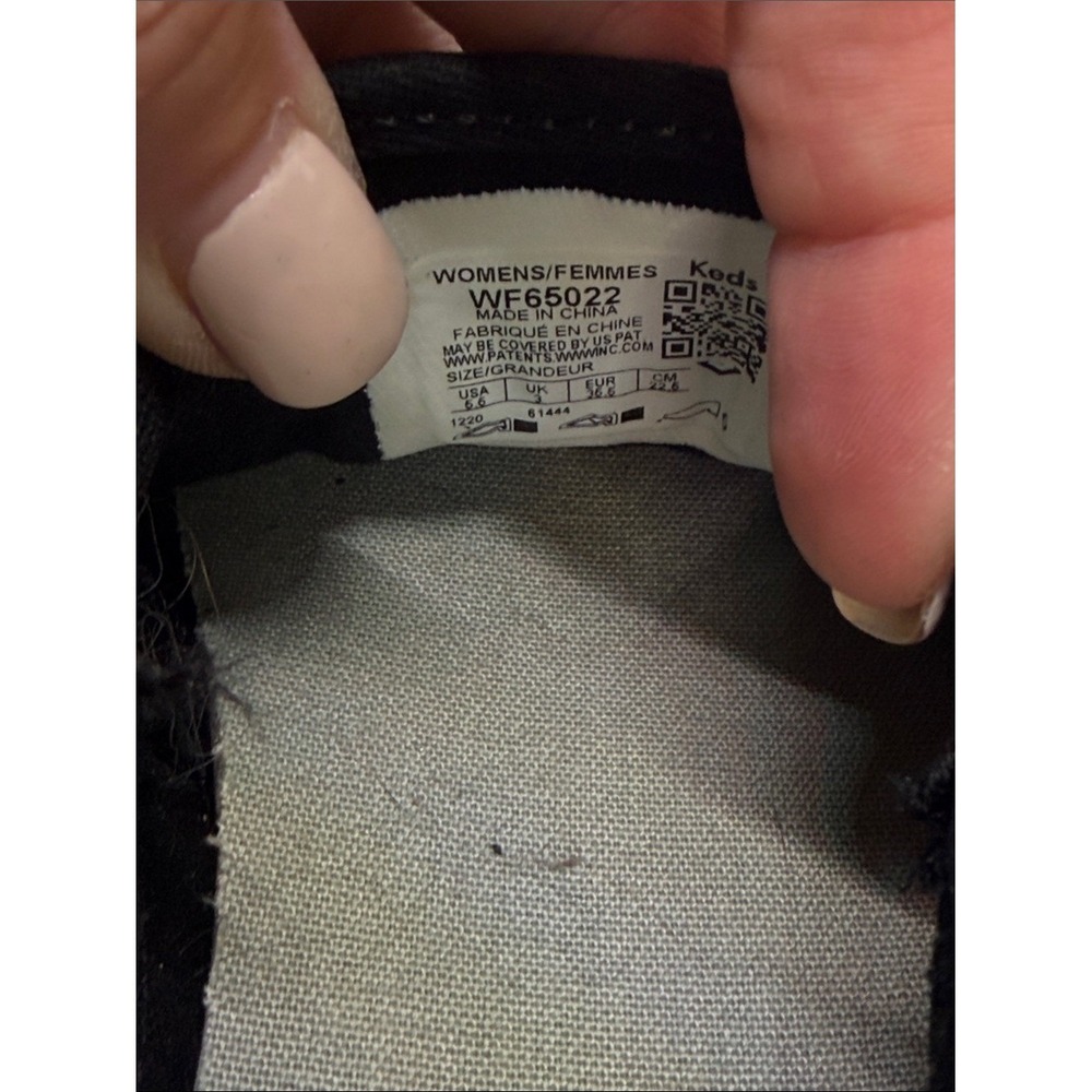 Keds Black Lace Slip-On Platform Sneakers with White Sole - Picture 3 of 6